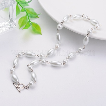 Glas Perlen Halsketten NJEW-PH00687-1