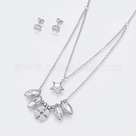 304 Stainless Steel Jewelry Sets SJEW-E321-02D-1