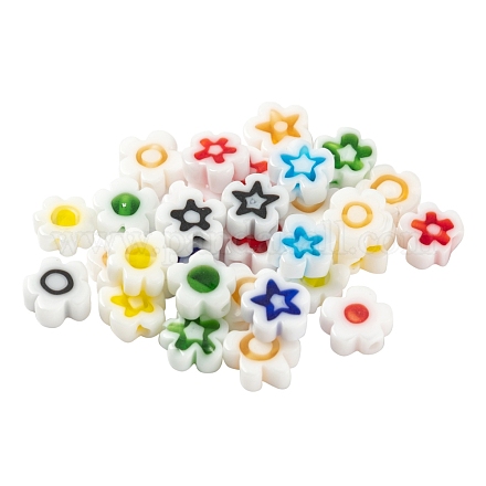 30pcs perles de verre millefiori faites à la main LAMP-FS0001-02A-1