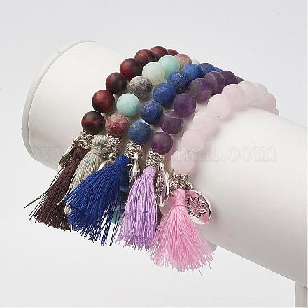 Natural Gemstone Beads Stretch Bracelets BJEW-JB02812-1