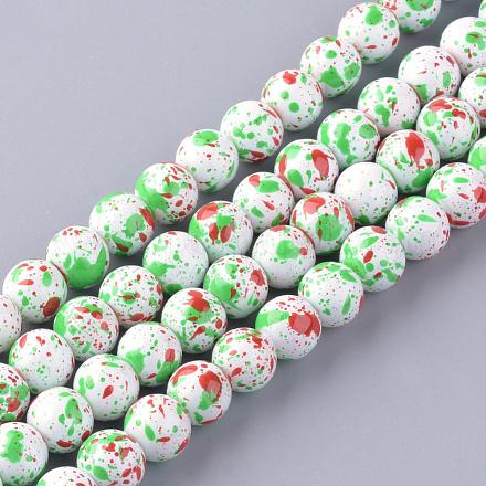Chapelets de perles en verre de style mat DGLA-S113-12mm-D01-1