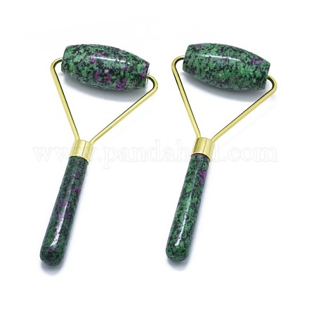 Natural Ruby in Zoisite Brass Face Massager MRMJ-G010-08-1