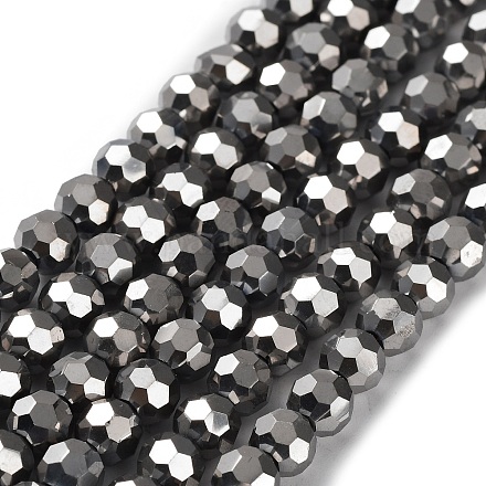 Fili di perle di vetro placcato sfaccettato (32 sfaccettatura). X-EGLA-R042-6mm-06-1