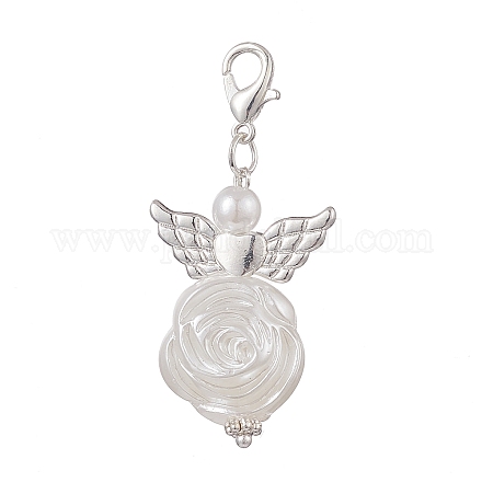 Ángel abs plástico imitación perla colgante decoraciones HJEW-JM01021-1