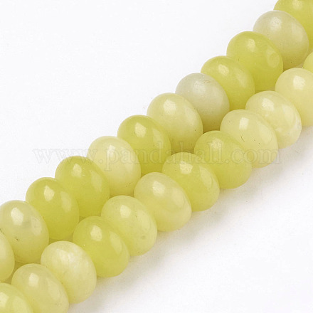 Chapelets de perles en jade citron naturel G-O162-06-5x8mm-1