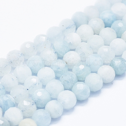 Chapelets de perles en aigue-marine naturelle G-E561-25-8mm-1