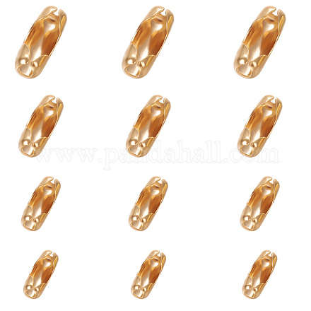 UNICRAFTALE 4 Sizes About 80pcs Golden Stainless Steel Ball Chain Connectors Fit for 1.5/2/2.4/3.2mm Ball Chain Beaded Chain End Clasp Connectors for Key Chain Necklace Light Pulls STAS-UN0007-46G-1