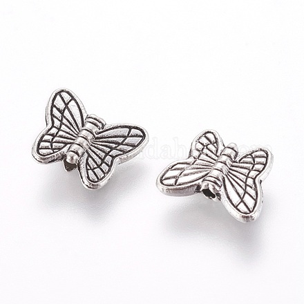Tibetan Style Alloy Butterfly Beads TIBEB-701-AS-LF-1