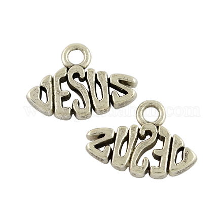 Alliage pendentifs nom de jésus de style tibétain pour Pâques TIBEP-GC162-AS-NR-1