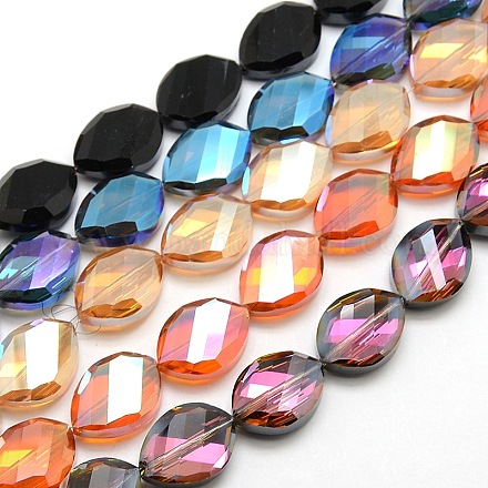 Chapelets de perles de cristal d'oeil de cheval en verre EGLA-F065-M-1