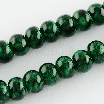 Perles de verre imprimées par pulvérisation X-DGLA-R041-8mm-25-1