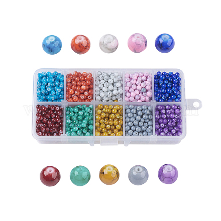 Perles de verre drawbench GLAD-JP0001-03-4mm-1