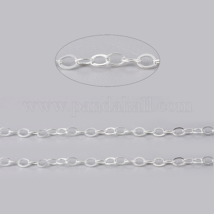 Chaînes de câble ovales plates en laiton X-CHC025Y-S-1
