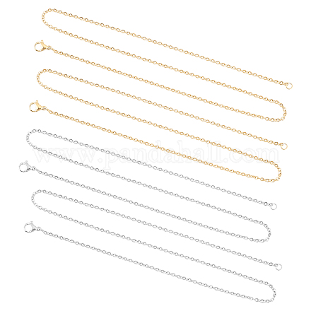 Unicraftale chaîne de câble en acier 17.7 pouce 20 pièces chaînes de câble en acier inoxydable chaîne de collier de 2 mm de large avec fermoirs à pince de homard colliers de chaîne pour la fabrication de collier de bijoux bricolage STAS-UN0002-49-1