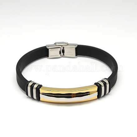 Unisex Casual Style PU Leather Cord Bracelets BJEW-L373-05G-1