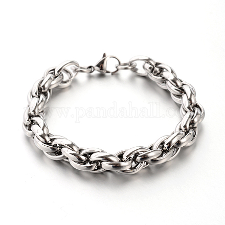 304 Stainless Steel Rope Chain Bracelets STAS-M175-05P-A-1