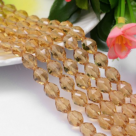 Faceted Oval Imitation Austrian Crystal Bead Strands G-M192-11x8mm-28A-1