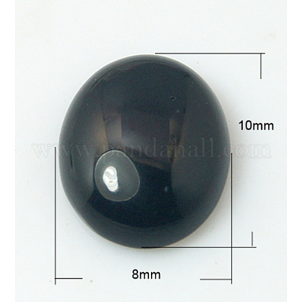 Cabochons de ágata negro naturales X-G-BA10x8x4-1