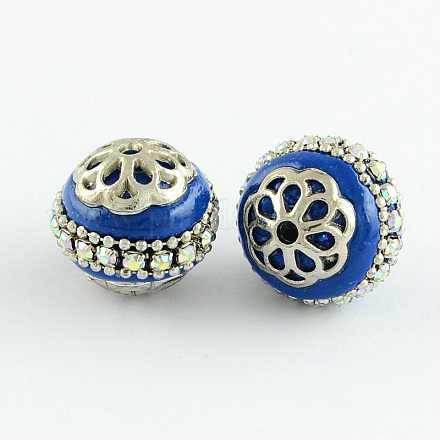 Round Handmade Grade A Rhinestone Indonesia Beads IPDL-S025-05-1