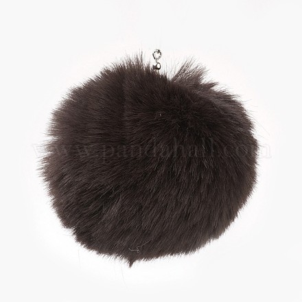 Handmade Faux Rabbit Fur Pom Pom Ball Covered Pendants WOVE-F020-A12-1