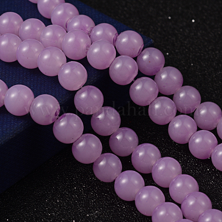 Imitation Jade Glass Beads Strands DGLA-S076-8mm-22-1
