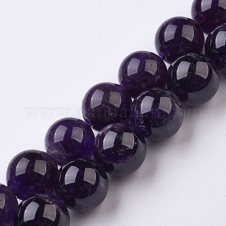Chapelets de perles en améthyste naturelle G-J376-20-14mm-1