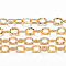304 Stainless Steel Textured Cable Chains, Soldered, with Spool, Knurling, Ion Plating(IP), Golden, 2.5mm wide, 0.4mm thick, about 50m/roll