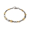 201 Stainless Steel Link Chain Bracelets, with 304 Stainless Steel Clasps, Golden & Stainless Steel Color, 9-1/8 inch(23cm)