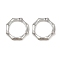 Brass Twister Clasps, Octagon, Platinum, 21x21x3.5mm, Inner Diameter: 16mm