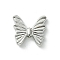 Alloy Beads, Butterfly, Platinum, 14x14x3mm, Hole: 1.5mm