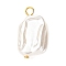 ABS Plastic Imitation Pearl Pendants, with Iron Findings, Rectangle, Golden, 31x17.5~18x6.5mm, Hole: 4mm