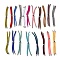Nylon Twisted Cord Bracelet, with Brass Cord End, for Slider Bracelet Making, Mixed Color, 9 inch(22.8cm), Hole: 2.8mm, Single Chain Length: about 11.4cm