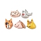 Cute Animal
 Theme Resin Cabochons, Mixed Shapes, 19~24x17.5~22.5x9~10mm