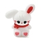 Silicone Beads, White, Focal Beads, Rabbit, 29~29.5x26~26.5x16mm, Hole: 2mm