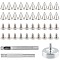 1 Set Eyelets Installation Tools, with 220 Sets Alloy Cone Spikes Screwback Studs, Platinum, 84~87.5mm