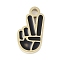 304 Stainless Steel Charms, with Enamel, Yeah Gesture Charm, Real 14K Gold Plated, 10x5x1mm, Hole: 1.2mm