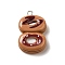 Resin Pendants, Imitation Food, with Platinum Iron Findings, Donut Charm, 28x18x8mm, Hole: 2mm