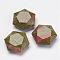 Natural Unakite Pendants, Hexagon, 28~29x25x9~10mm, Hole: 1.5mm