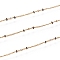 Ion Plating(IP) 304 Stainless Steel Curb Chains, Satellite Chains, with Enamel and Spool, Soldered, Long-Lasting Plated, Real 18K Gold Plated, White, Gray, 1.5x1x0.1mm, about 32.8 Feet(10m)/roll