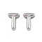 304 Stainless Steel Charms, Letter, Letter T, 7.5x5x3.5mm, Hole: 1.8mm