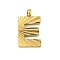 Ion Plating(IP) 304 Stainless Steel Charms, Handmade Engrave Figure, Full Polished, Golden, Letter E, 14x7.5x2mm, Hole: 1.8mm