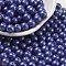 Baking Paint 3/0 Glass Seed Beads, Round, Steel Blue, 6mm, Hole: 0.9mm, about 1500pcs/pound