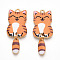 Alloy Enamel Pendants, Golden, Cat Charm, Sandy Brown, 39x15.5x2mm, Hole: 2mm