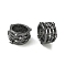Brass Micro Pave Clear Cubic Zirconia Beads, Column, Large Hole Beads, Rack Plating, Long-Lasting Plated, Lead Free & Cadmium Free, Gunmetal, 12x7mm, Hole: 8.5mm
