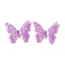 Acrylic Big Pendants, Butterfly, Purple, 45x57x17mm, Hole: 2.5mm