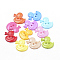 2-Hole Acrylic Buttons, Duck, Mixed Color, 21x19x3mm, Hole: 2mm