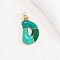 Alloy Enamel Pendants, Letter Charm, Golden, Letter D, 25x15x4mm, Hole: 3.5x2.5mm