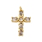 Brass Micro Pave Cubic Zirconia Pendants, Cross, with Jump Ring, Long-Lasting Plated, Cadmium Free & Lead Free, Rack Plating, Real 18K Gold Plated, 28x19x4mm, Hole: 3mm