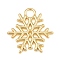 Christmas Brass Charms, Snowflake Charms, Real 18K Gold Plated, 15x15x1.5mm, Hole: 2.5mm