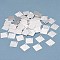 Brass Charms, Square, 925 Sterling Silver Plated, 14x14x1mm, Hole: 1mm